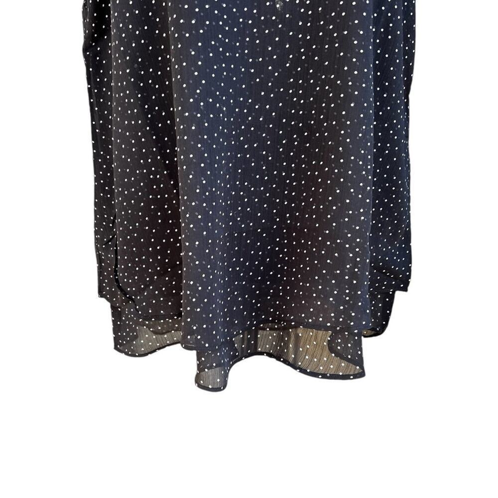 Christina B black lined polk a dot tank top, sheer with dots, women's S - Picture 10 of 11